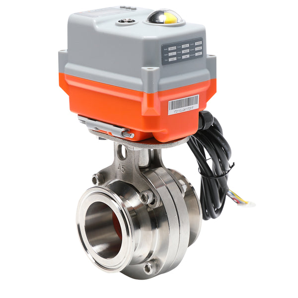 RS485 Modbus 24VDC  Stainless Steel 304  Electric Sanitary Butterfly Valve