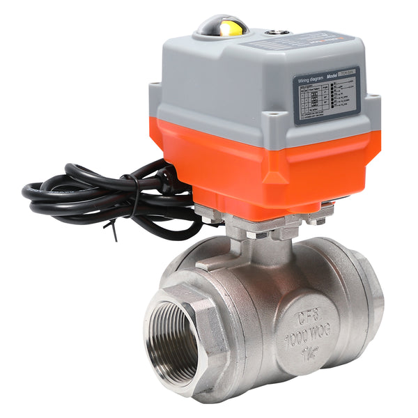 24VAC/DC 0-10V 3 Way 1/2" 3/4” 1” 1-1/4” Stainless Steel 304 Motorized Proportional Integral Control Electrical Ball Valve