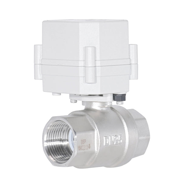 HSH-Flo Stainless Steel 2 Way AC/DC9-24V CR706 Electric Motorized Ball Valve 7 Wires Switching Control Valve Auto Return When Power Off & Position Feedback