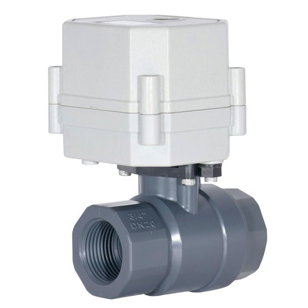 HSH-Flo PVC 2 Way AC/DC9-24V CR706 Electric Motorized Ball Valve 7 Wires Switching Control Valve Auto Return When Power Off & Position Feedback
