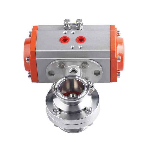 Pneumatic Butterfly Valve Stainless Steel Φ19~89 Clamp Type Quick Connect Valve Compression And Corrosion Resistance